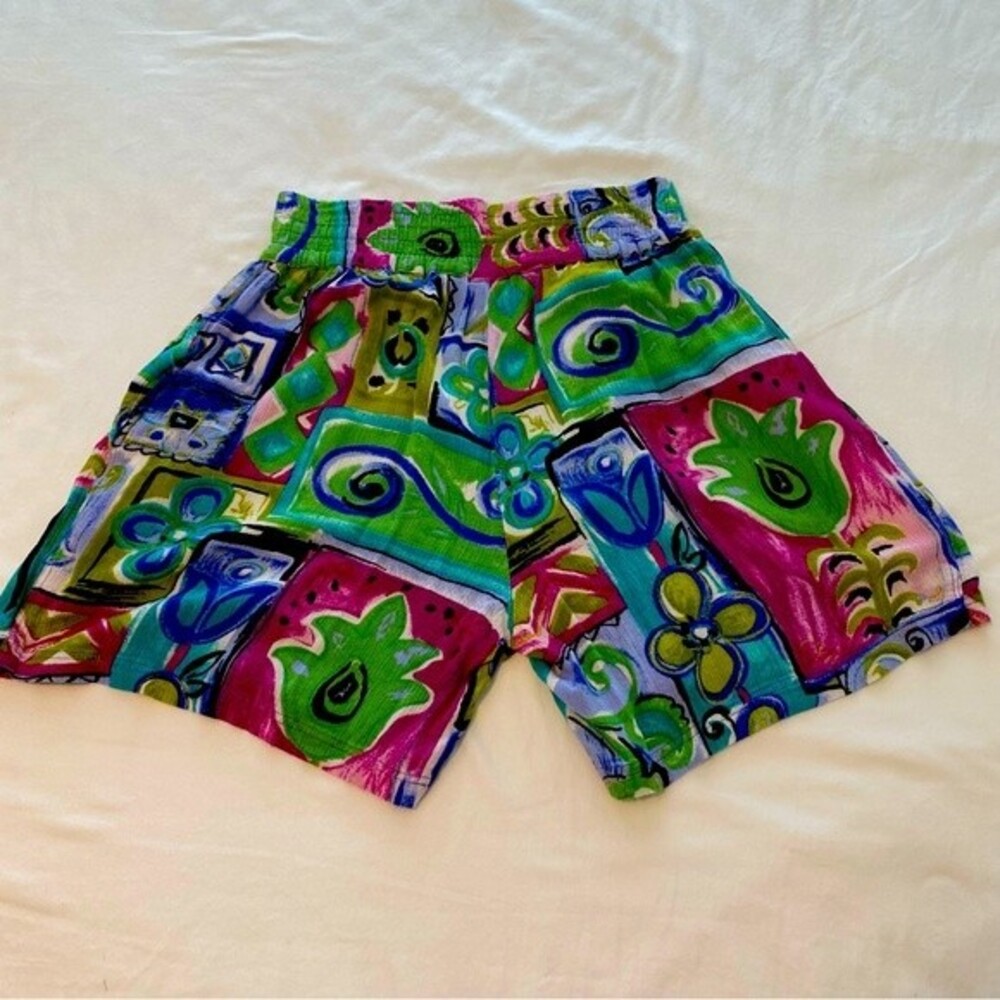 Ki Ko Mo Skort Blue Pink Black Lightweight Mini Pockets Y2K Whimsical Size M